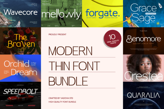 Modern Thin Bundle Font